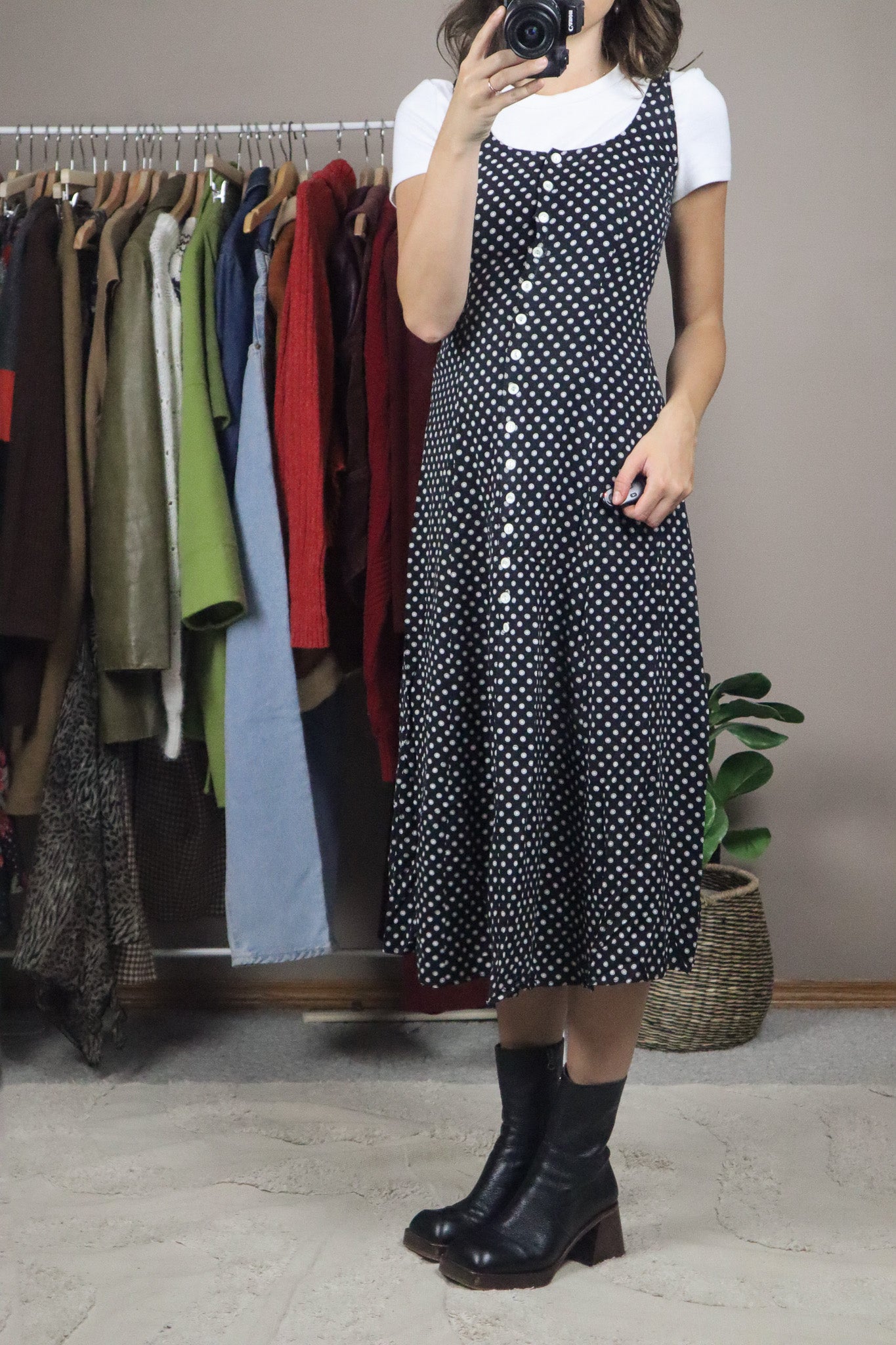 Vintage x Polka Dot Maxi Dress (XS/S)