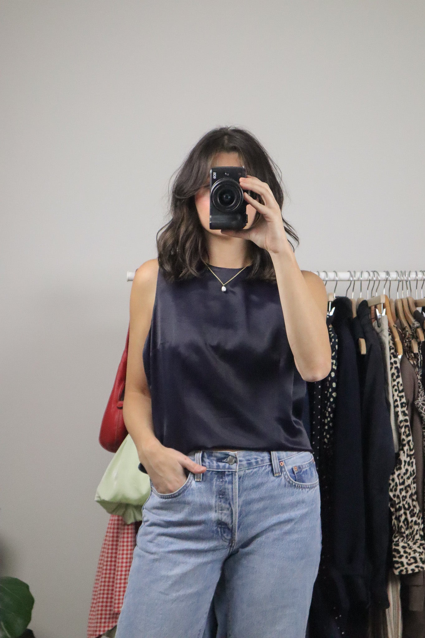 Made in Canada x Vintage x Satin Vest/Top (M)