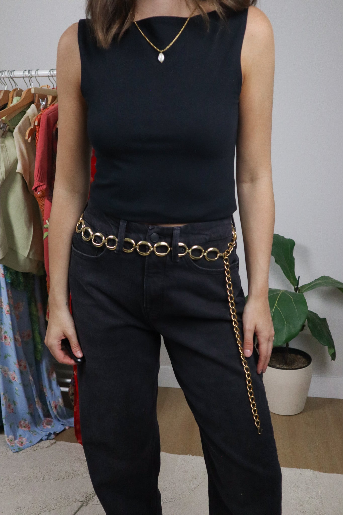 Vintage x Gold Chain Belt (L-XL)
