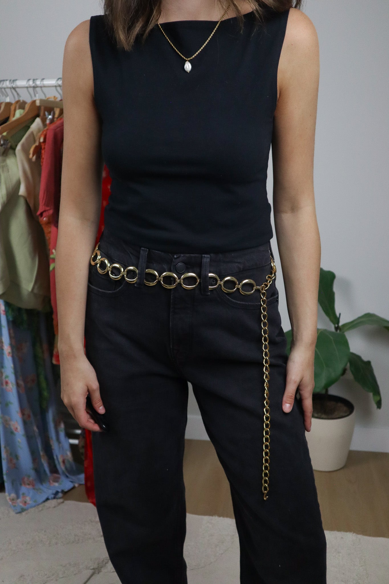 Vintage x Gold Chain Belt (L-XL)